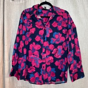 FOXCROFT Floral Long Sleeves Blouse Size 16W